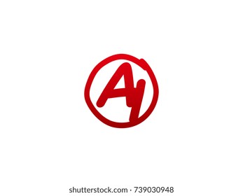 The initial letter AI handwritten logo
