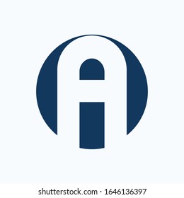 Plantillas de diseño de vectores de logotipos de letras iniciales ai o ia