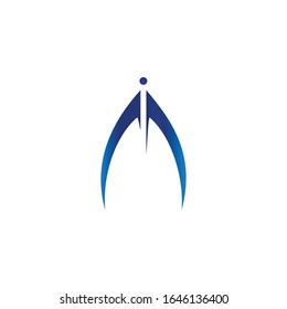 Initial letter ai or ia logo vector design templates