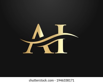 Initial Letter AI Linked Logo for business and company identity. Modern Letter AI Logo Vector Template with modern trendy