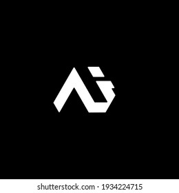Initial Letter AI logo design. Triangle AI logo