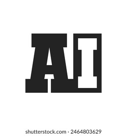 Plantilla inicial del diseño del logotipo de la letra AI. Logotipo de AI