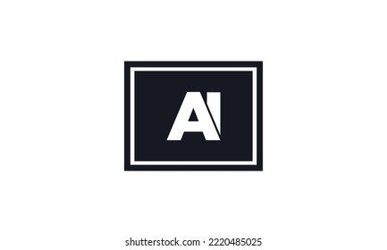 Initial Letter AI Logo. AI Stock Letter Logo design.