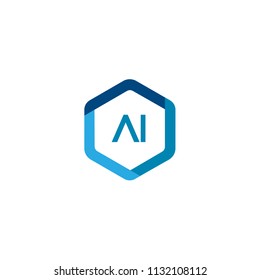 Initial Letter AI Logo Template Design