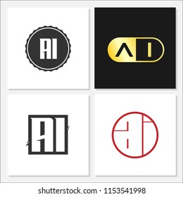 Initial Letter AI Logo Template Design