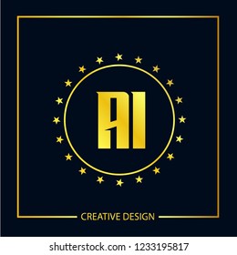 Initial Letter AI Logo Template Design