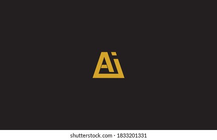 carta inicial Ai logotype nombre compañía Gold swoosh design. logotipo vectorial para identidad empresarial y de empresa.