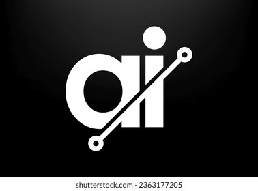Initial letter AI modern logo design. Artificial intelligence icon vector illustration