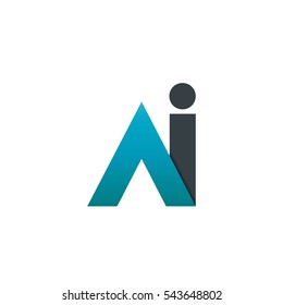 Initial Letter AI NI Rounded Lowercase Logo