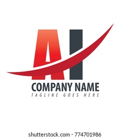 Initial Letter AI Overlapping Design Logo