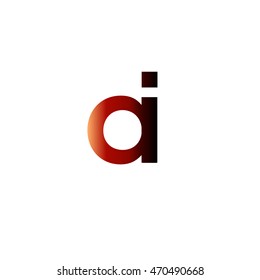 Initial letter AI red brown gradation color logo