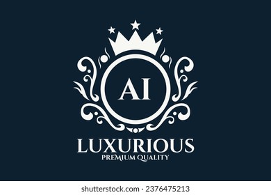 Initial  Letter AI Royal Luxury Logo template in vector art for luxurious branding  vector illustration.
