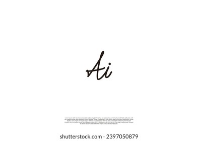 Initial Letter Ai signature style Logo monogram typography for business name. Vector logo inspiration
