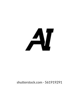 initial letter ai uppercase related logotype black vector design logo element template