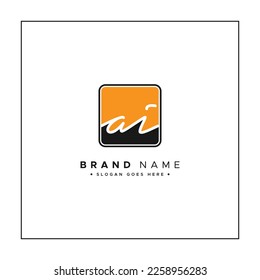 Initial Letter AI Vector Logo Template in handwritten Signature Style
