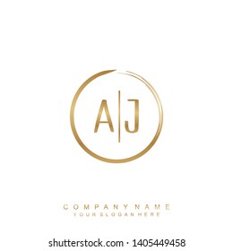 Initial letter AJ beautiful handwriting logo vector template