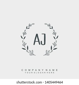 Initial letter AJ beautiful handwriting logo vector template