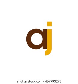 Initial letter AJ brown yellow color logo