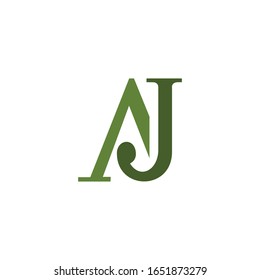 diseño vectorial de la letra inicial aj o ja