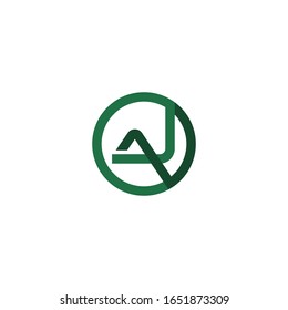 diseño vectorial de la letra inicial aj o ja