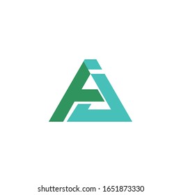 diseño vectorial de la letra inicial aj o ja