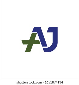 Plantilla de diseño del logotipo de ja o aj de letra inicial