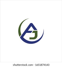 Plantilla de diseño del logotipo de ja o aj de letra inicial