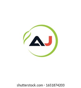 Plantilla de diseño del logotipo de ja o aj de letra inicial