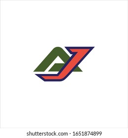 Plantilla de diseño vectorial de logotipo aj o ja de letra inicial