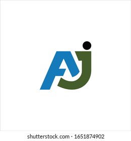 Plantilla de diseño vectorial de logotipo aj o ja de letra inicial
