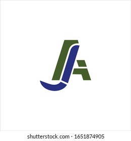 Plantilla de diseño vectorial de logotipo aj o ja de letra inicial