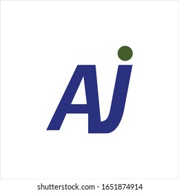 Initial letter aj or ja logo vector design template