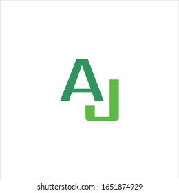 Plantilla de diseño vectorial de logotipo aj o ja de letra inicial