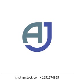Plantilla de diseño vectorial de logotipo aj o ja de letra inicial