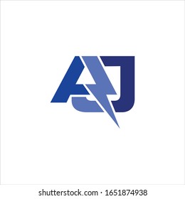 Plantilla de diseño vectorial de logotipo aj o ja de letra inicial