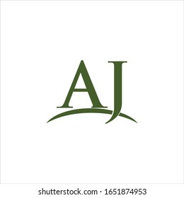 Plantilla de diseño vectorial de logotipo aj o ja de letra inicial