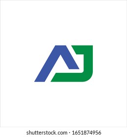 Plantilla de diseño vectorial de logotipo aj o ja de letra inicial