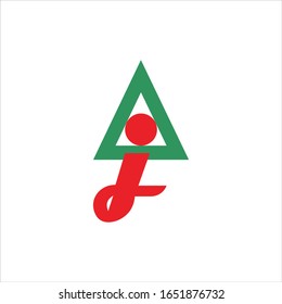 letras iniciales diseños vectoriales de aj o ja