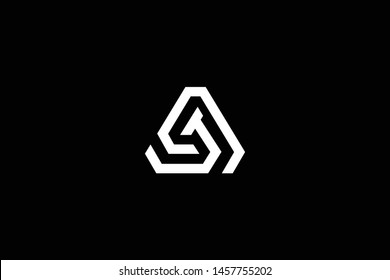 Initial letter AJ JA minimal monogram art logo, white color on black background.