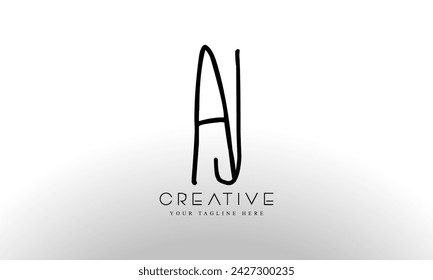 Initial letter AJ logo design template