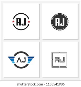 Initial Letter AJ Logo Template Design