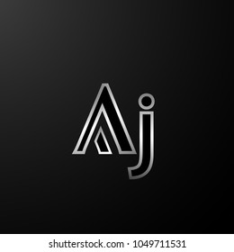 Initial letter Aj modern style logo silver