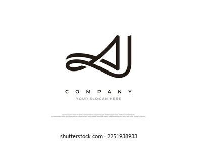 Initial Letter AJ Monogram Logo Design Vector