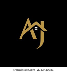 initial letter AJ real estate monogram logo