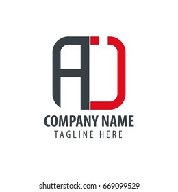 Initial Letter AJ RJ Box Design Logo