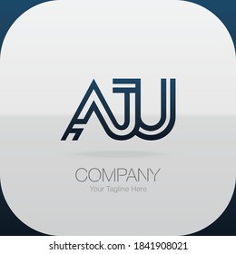 Letra inicial Diseño del logotipo de la carta AJU. Ilustración vectorial de las Letras AJU Modernas creativas. Concepto De Logotipo De Letra AJU Listo Para Su Uso. Letra inicial plantilla de diseño vectorial del logotipo de AJU.