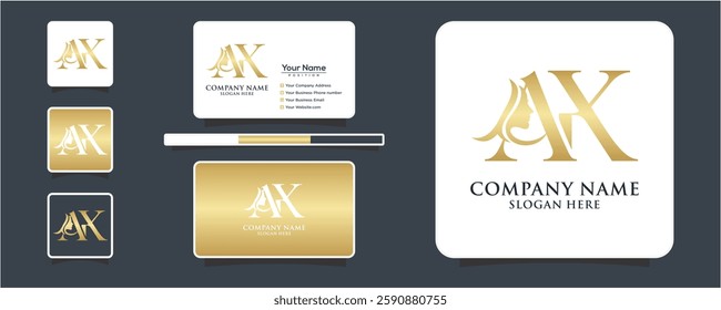 Initial Letter AK Beauty Face Logo Design Vector