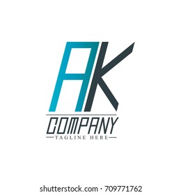 Initial Letter AK Design Logo