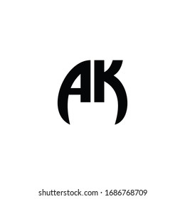 Initial Letter ak or ka logo design template 