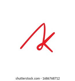 Plantilla de diseño de logotipo carta inicial ak o ka 